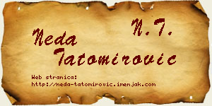 Neda Tatomirović vizit kartica